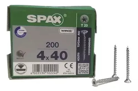 TORNILLO PARA MADERA 4X40MM T20 (200 PZAS) MLTC34040